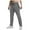 Grey, variant on Men's Casual Long Elastic Legging, Floral Print Waistband Sweat Pants, Jean Cut Straight Fit Daily Sanitary Workout Lounge Pants