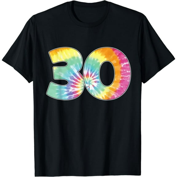 Number 30 Team Event Shirt or 30th Birthday Tie Dye Gift Tee