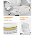 thumbnail image 4 of FDW Ergonomic High Back Office Chair, Adjustable PU Leather, Lumbar Support, Padded Armrests & 360° Swivel Wheels, White, 4 of 7