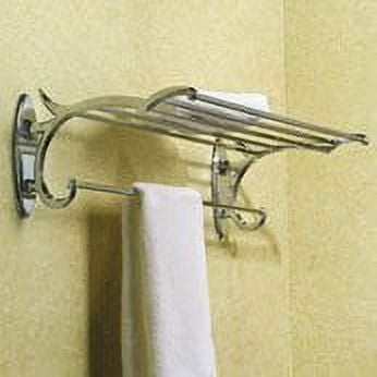 Ginger Bath Circe 24" Hotel Towel Shelf W/ Towel Bar Satin Nickel Finish