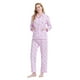 thumbnail image 1 of GLOBAL Conjuntos de Pijamas de Algodón para Mujer, Ropa de Dormir de Manga Larga con Botones, Ropa de Dormir Cómoda, Conjunto de Pijama Suave, Flor Rosa M, 1 of 7