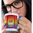 thumbnail image 2 of 3drose, Cupcake with Number Candles, 67 Years Old Birthday, 11oz Two-tone Blue Mug, 2 of 6