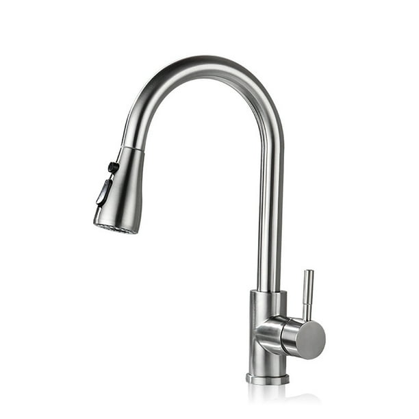 Grifo de cocina 304 Acero inoxidable Rotación de 360 grados Rotación de agua Pulverizador reemplazable DIY Baño Montado Aerosol Accesorio Accesorio Cepillado Inevent HA012043-01