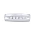 thumbnail image 1 of 14kt White Gold Mens Machine Set Round Diamond Wedding Channel Band Ring 1/2 Cttw, 1 of 1
