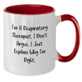 thumbnail image 2 of Funny Inspirational Gifts for Respiratory Therapist Men Women Friends Coworkers Family - I'm Right Two Tone Coffee Mug Christmas Unique, 2 of 4