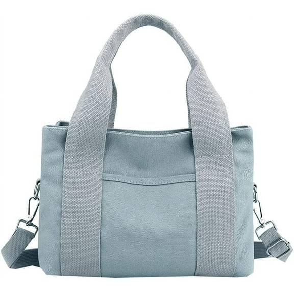 Kukuzhu Canvas Tote Bag for Women Multi Pocket Shoulder Crossbody Purse Fashion Casual Zipper Satchel Bags Hobo Messenger Bag