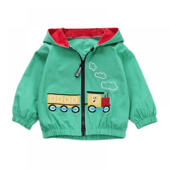 SYNPOS Toddler Girl Boy Spring Fall Windbreaker with Hoods Baby Zipper Hooded Coat Windproof Jacket 0-4 Years