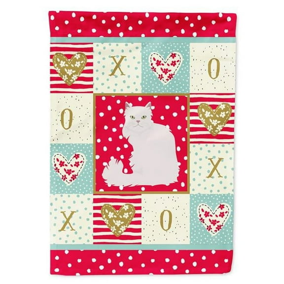 Asian Semi Longhaired Cat Love Garden Outdoor Flags