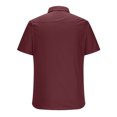 thumbnail image 5 of RYRJJ Men's Short Sleeve Dress Shirts Casual Button Down Shirts Wrinkle-Free Business Work Shirt Tops(Wine,XXL), 5 of 6