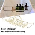 thumbnail image 4 of Adjustable Over The Bathtub Rack, Anti Erosion Light Luxury Convenient Storage Stainless Steel Shower Tub Tray with Phone Stand for Bath Balls, 4 of 7