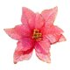 thumbnail image 2 of Paquete de 6 flores artificiales de seda de Pascua navideñas con purpurina y clips para adornos de árbol de Navidad, coronas navideñas, guirnaldas y decoración navideña de Año Nuevo., 2 of 8