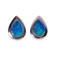 thumbnail image 1 of GARDEN ADVENTURE STERLING SILVER AUSTRALIAN BLACK OPAL STUD EARRINGS, 1 of 4