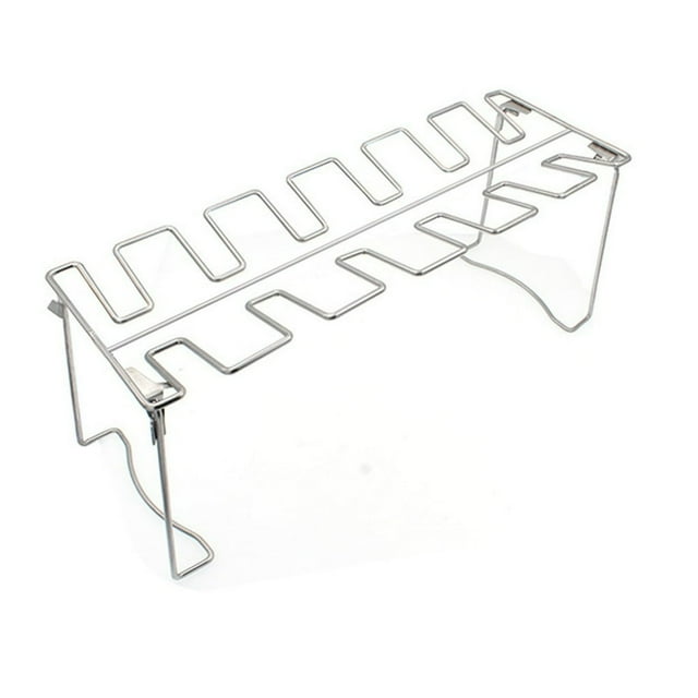 CNKOO Chicken Leg And Wing Rack For Grill Smoker Oven - Easy To Use Slots Chicken Leg Rack - Stainless Steel Chicken Wing Rack Chicken Drumstick Holder