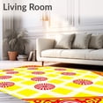 thumbnail image 2 of ODIKA 5'x7' Machine Washable Non-Slip Area Rug, Magical North Pole Gingham Wonderland Inspiration High Traffic Rug, Yellow, 621877, 2 of 7