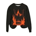 thumbnail image 3 of Craaazy Halloween Sweatshirt Long Sleeve Crew neck Shirts Halloween Spooky Season Ghost Print Tops Halloween Pullover Halloween Shirts Gifts For Women, 3 of 6