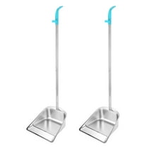 2-Pack Stainless Steel Dust Pan Long Handled, 33.5in/85cm Heavy Duty Indoor Outdoor Metal Dust Pans for Home, Hall, Lobby, Office,2pcs