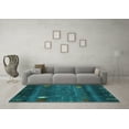 thumbnail image 3 of Ahgly Company Indoor Square Abstract Turquoise Blue Contemporary Area Rugs, 8' Square, 3 of 4