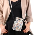 thumbnail image 4 of HELLHERO Women Crossbody Bag Vintage Polyester Adjustable Strap Adult 4.33"x1.97"x7.09" Outdoor Travel Daily Use, Watercolor Floral Print, 4 of 7