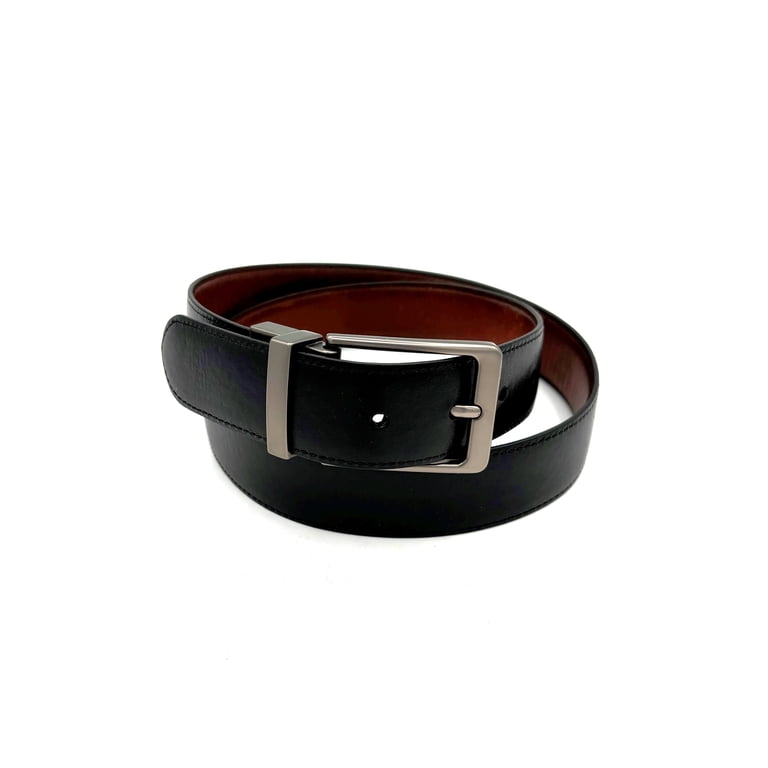 George Men's Reversible Leather Belt, 35MM Brown and Black photo 2