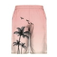 thumbnail image 3 of Busydd Mens Shorts Trendy Hawaiian Print Beach Shorts for Men Casual Baggy Elastic Waist Drawstring Swim Shorts Knee Length Summer Shorts with Pockets, 3 of 4