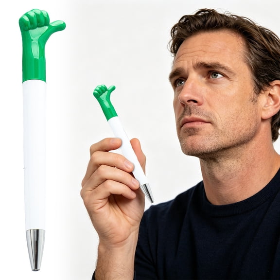 Thumbs Up Ballpoint Pens - Green, Inspirational Teacher Appreciation Gift, Stationery Supplies