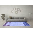 thumbnail image 3 of Ahgly Company Machine Washable Indoor Square Abstract Blue Modern Area Rugs, 6' Square, 3 of 4