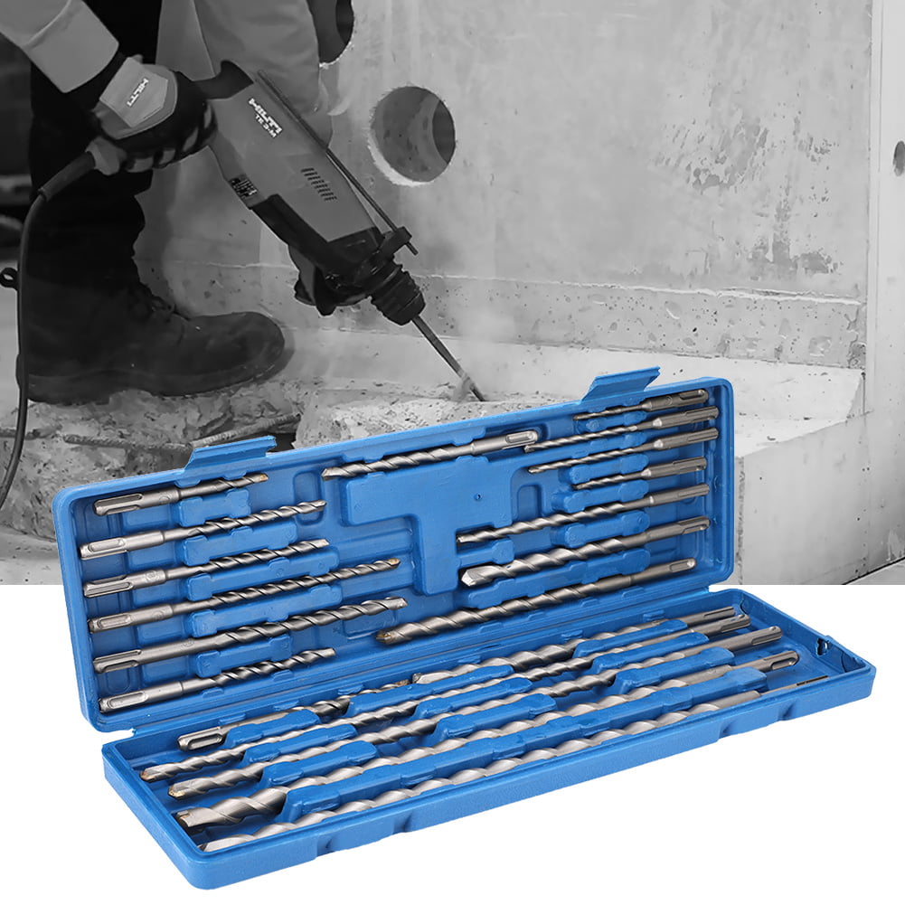20pcs SDS Plus Rotary Hammer Drill Bits Chisel Concrete Masonry Hole Tool Set 