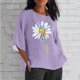 thumbnail image 1 of Fiudx Liquidación de Ahorros de Verano Blusa Holgada con Estampado de Manga 3/4 para Mujer, Estilo Informal, con Estampado de Alzheimers, 1 of 4