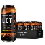 Beyond Raw LIT Ready to Drink PreWorkout, Energy, Focus, Intensity and Pumps, Nitric Oxide Boost, Zero Sugar, 250mg Caffeine with Beta Alanine, Gummy Worm, 16oz, 12 Cans