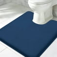 thumbnail image 6 of Tripumer 2 Pcs Curved Bath Rug Bath Mat Bathroom Rugs Toilet Mats for Corner Bath Tub Quadrant Shower Stall Navy Blue, 6 of 7