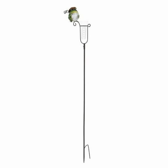 Continental Art Center 19947 Single Rustic Metal Frog Garden Stake with rain Gauge