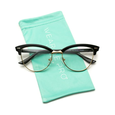 WearMe Pro - New Semi-Rimless Retro Cat Eye Fake Glasses