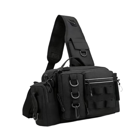 Nishiyuenyi Fishing Tackle Bag Adults Gift Fishing Fanny Pack for Outdoor Hiking Camping Black