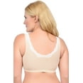 thumbnail image 6 of Llli Lace Trimmed Cotton Modal Nursing Sleep Bra #4444,Small,Frappe/Ivory, 6 of 6