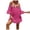 Hot Pink, variant on fatyb Women's Boho Beach Cover up Cold Shoulder Bathing Suit Bikini Dress Coverups for Vacation Swim