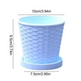 thumbnail image 3 of AYktou Imitation Wickerwork Planters, 3.9×3.7 Inch Flower Pots Outdoor & Indoor Planting Round Flowerpot with Drainage Hole & Saucer Modern Decorative Planter for Balcony Garden Home Decor, White, 3 of 6