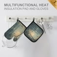 thumbnail image 4 of Yayeee Oven Mitts and Pot Holder Set of 4 Heat Resistant Kitchen Gloves Baking Hot Pad, Retro Forest, 4 of 5