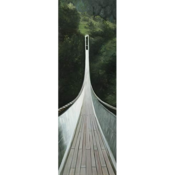 Begin Home Decor Suspended Bridge in Forest Wrapped Canvas, 16x48, Multicolor
