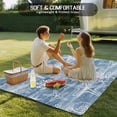 thumbnail image 4 of Haze Blue Coastal Outdoor Rug for Patio/Deck/Porch, Non-Slip Large Area Rug 5 x 7 Ft, Summer Beach Nautical Starfish Coral Vintage Indoor Outdoor Rugs Washable Area Rugs, Camping Rug Carpet Runner, 4 of 8