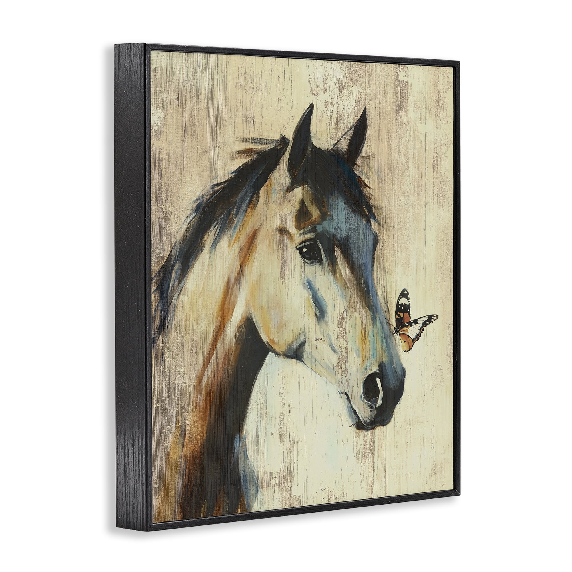 Stupell Industries Tiny Magic Horse & Butterfly Black Framed Giclee Art, design by Svetlana Aleynikova