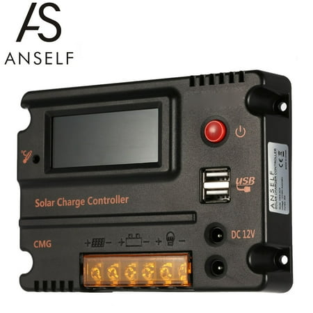 

Anself 20A 24V LCD Solar Controller Panel Battery Regulator Auto Switch Overload Protection Temperature Compensation