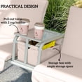 thumbnail image 4 of Outsunny 2 Person Porch Swing with Stand, Outdoor Swing with Canopy, Pivot Storage Table, 2 Cup Holders, Cushions for Patio, Backyard, Beige, 4 of 9