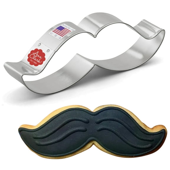 Ann Clark Mustache Cookie Cutter 5.25", Made in USA