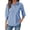 Blue, variant on Womens Button Down Shirts 3/4 Sleeve Smocked Cuffed Business Work Tunic Top with Pocket Collared Blouses