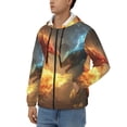 thumbnail image 3 of Vsdgher Red And Blue Fire Dragon B Mens Hoodies Zip Hoodie, Hoodies for Men, Zip-up Hooded Sweatshirt-X-Large, 3 of 5