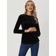 thumbnail image 3 of INSPIRE CHIC Blusa casual de terciopelo de manga larga con cuello redondo para mujer Negro L, 3 of 5