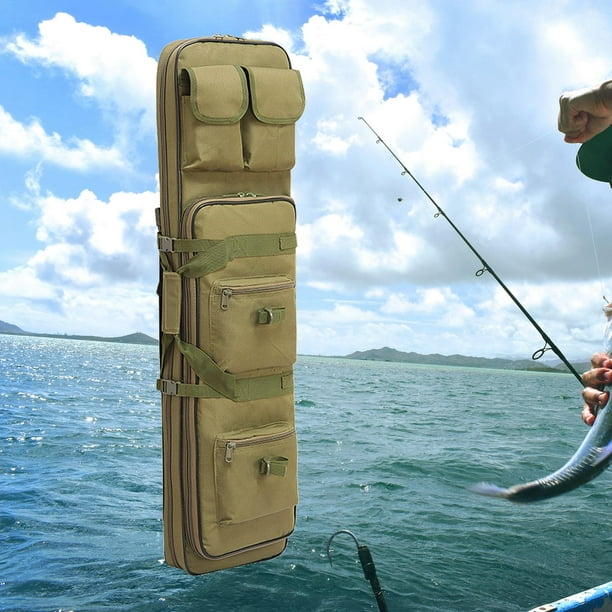 Siruishop Multifunctional Fishing Rod Case, Bag Tool Case Pole Rod Holder Protective Green 100cmx21cmx6cm