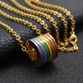 thumbnail image 2 of Collar con colgante de arcoíris de acero inoxidable con el orgullo gay y lésbico LGBT Oro, 2 of 9