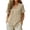 03-Beige, variant on Women's Ruffle V-Neck Peplum Blouse Short Puff Sleeve Crinkle Gauze Casual Top, Boho Summer Wear, S-3XL