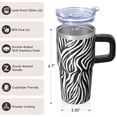 thumbnail image 3 of Insulated 20oz Stainless Steel Tumbler with Handle, Geometric Design Double Wall Coffee Travel Mug with Straw Leak Proof, 3 of 5